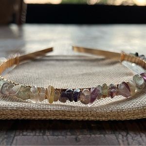Genuine Fluorite Chip Headband Fluorite Headband Gemstone Headband